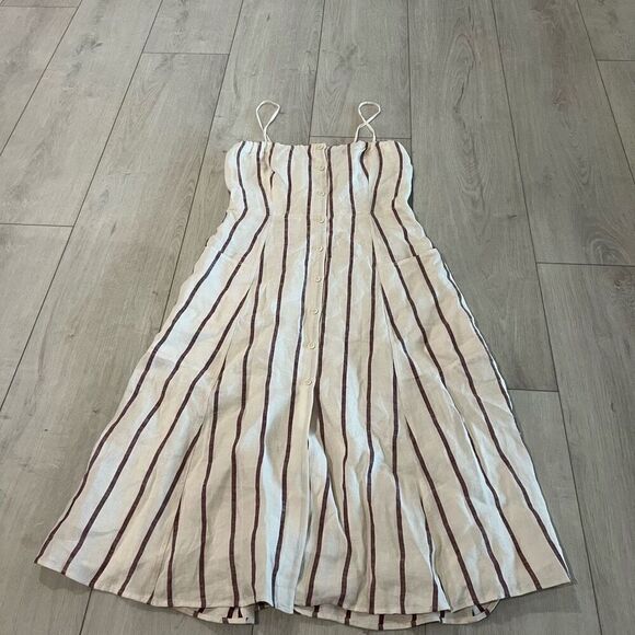 Theory KAYLEIGh  White/Red Raspberry Wide Stripe Linen Rev H0103622 size 6 - Picture 1 of 8